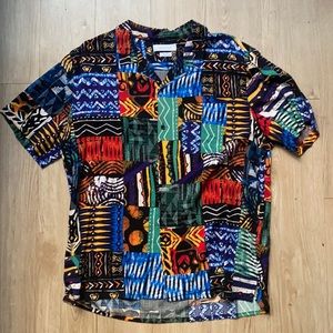 Tribal patchwork Short sleeve Button Down